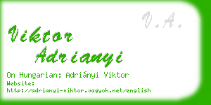 viktor adrianyi business card